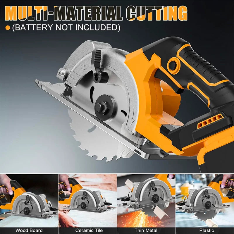 Electric Goddess 5in Brushless Electric Circular Saw ﻿1000W Handheld Woodwork Saw Power Tool ﻿﻿For Dewalt 20V Battery Pin