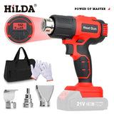 HILDA Heat Gun Cordless Hot Air Gun Handheld Electric DIY Heat Gun Temperatures Adjustable For Makita 18V Battery (No Battery)