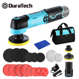 Duratech 12V Cordless Car Polisher Compact & Powerful 6-Speed Buffer with 2.0Ah Battery Full Detailing Kit for Car Care