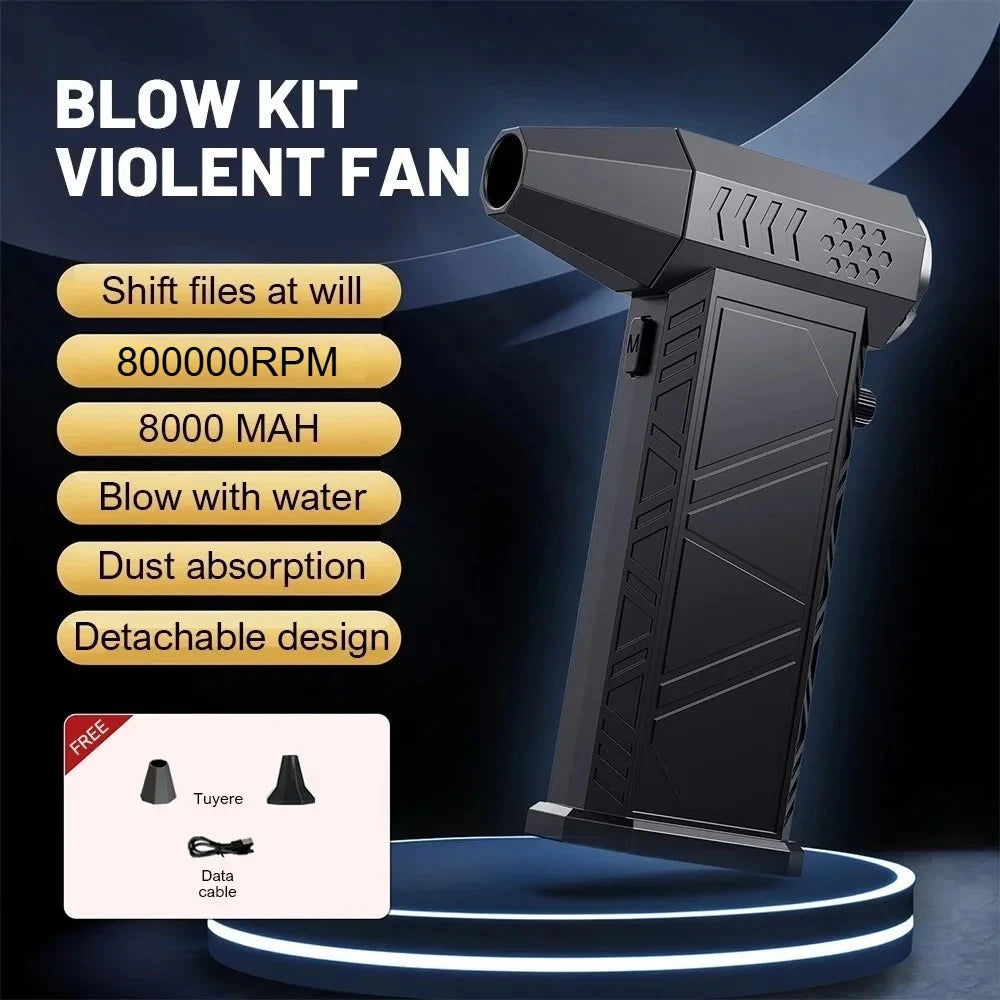 800,000RPM Air Blower New X9 Turbo Fan Upgrade Rechargeable Blower Brushless Turbo Fan Portable Dust Blower Electric Dryer
