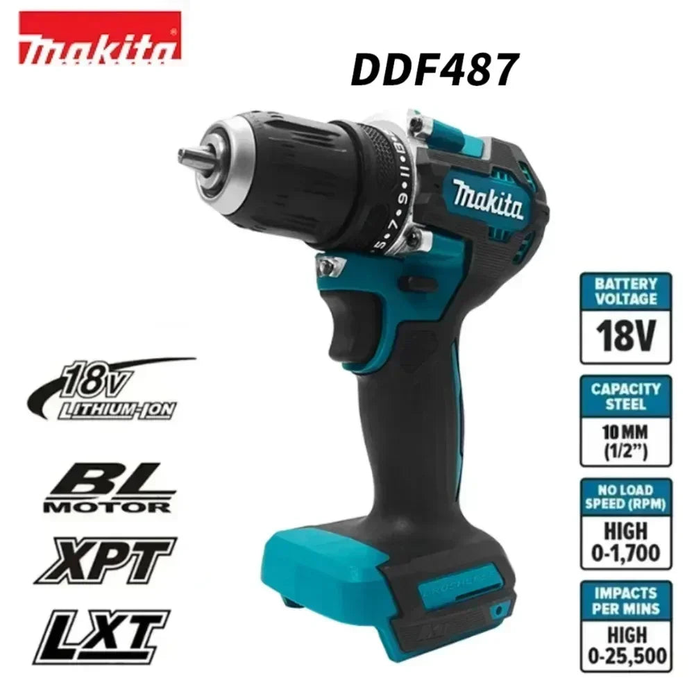 Makita DDF487 18V Brushless Cordless Drill Driver 60N Torque For Assembling Flat Pack Wardrobes In Bedroom Setup