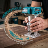 Makita DRT50 18V Cordless Brushless Trimmer Slotting Tool For Furniture Edge Finishing And Cabinet Fabrication Tasks