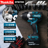 Makita DTW700 18V Cordless Impact Wrench Brushless Motor 700Nm 1000Nm Nut Busting 1/2 Inch 4 Speed with XPT and Auto Stop