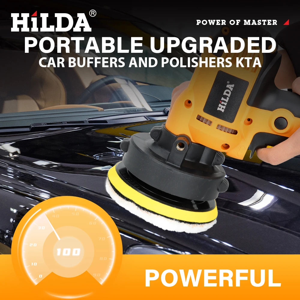 HILDA Electric Car Polisher Machine Auto Polishing Machine Adjustable Speed Sanding Waxing Tools Car Accessories Powewr Tools