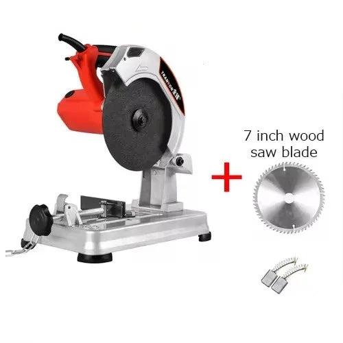 185mm Portable Cut Off Saw Mini Benchtop Cutting Machine All Copper Motor Precision Dial Multi-Angle Metal Wood Profile Cutter