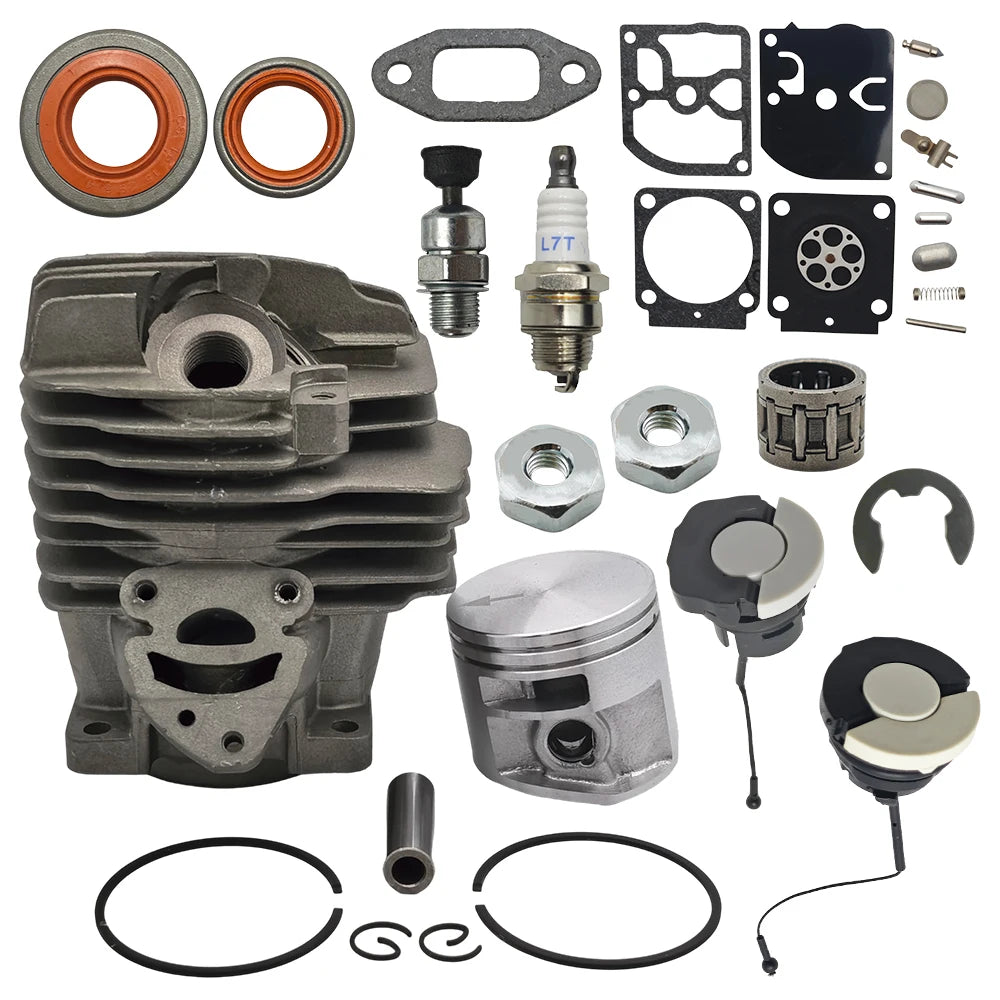 44.7mm Cylinder Piston Carb Kit For Stihl MS261 MS 261 MS261C Chainsaw Replacement 1141 020 1200 Oil Seal Gas Cap
