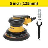 HIFESON 5inch/6inch Pneumatic Orbital Sander Air Polisher 125mm/150mm Air Vacuuming Eccentric 5mm Grinding Machine EU Connector