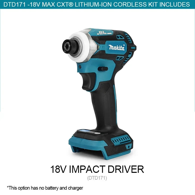 Makita DTD171 18V Brushless Impact Driver Cordless Rechargeable Screwdriver With LED Work Light Bare Tool