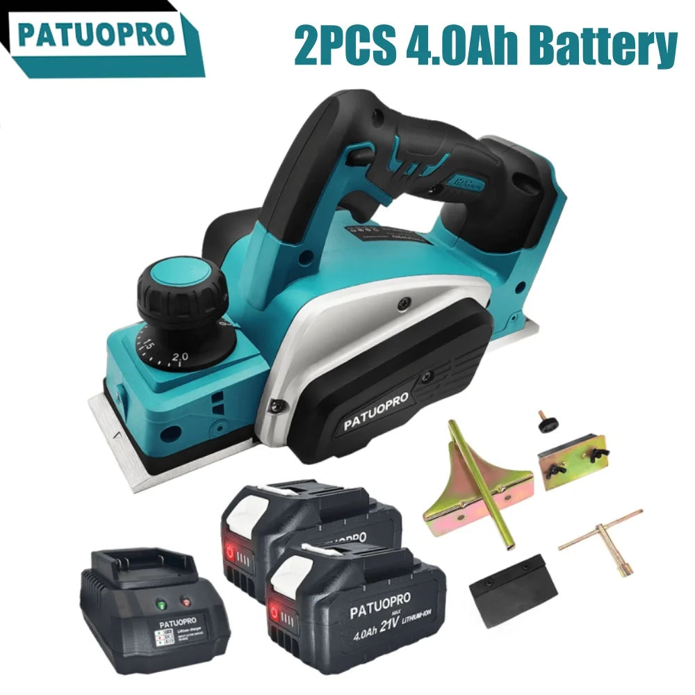 82mm Cordless Handheld Electric Planer 15000RPM Rechargeable Electric Wood Cutting DIY Furniture Tool For Makita 18V Battery