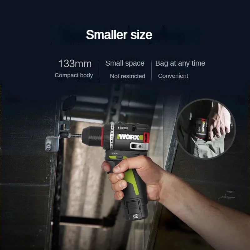 WORX WU135S Buzzer Version Cordless Electric Drill 12V 50Nm 1800rpm Smart Clucth Auto Stop 2Speed Adjust Home Power Tools