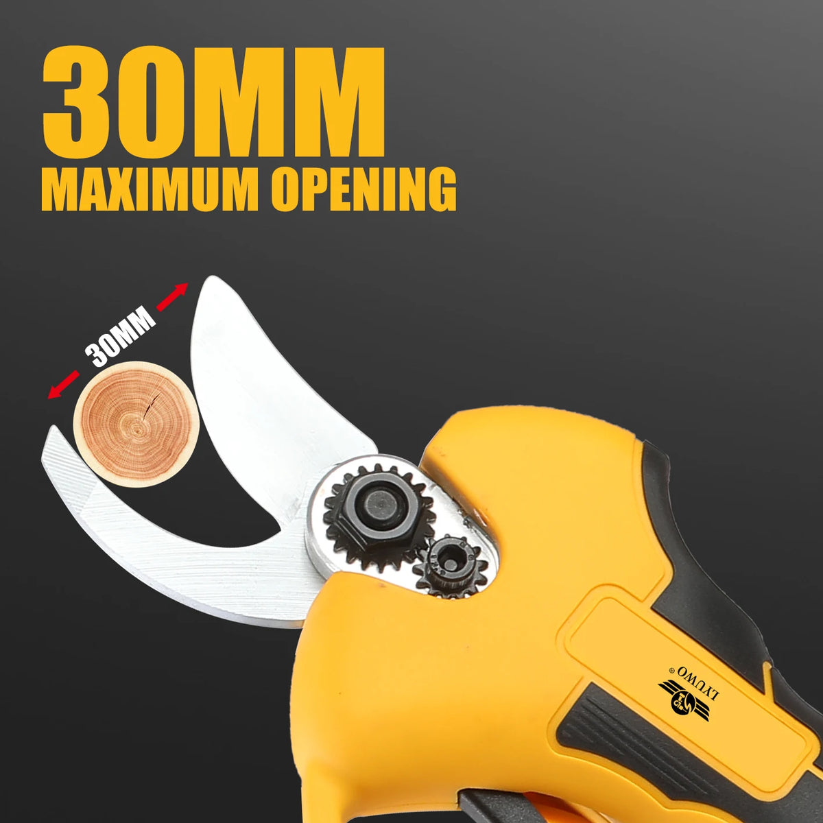 LYUWO 30mm 20V Brushless Charging Wireless Trimming Scissors, Fruit Tree Potting Repair Electric Tool, Using MT Battery