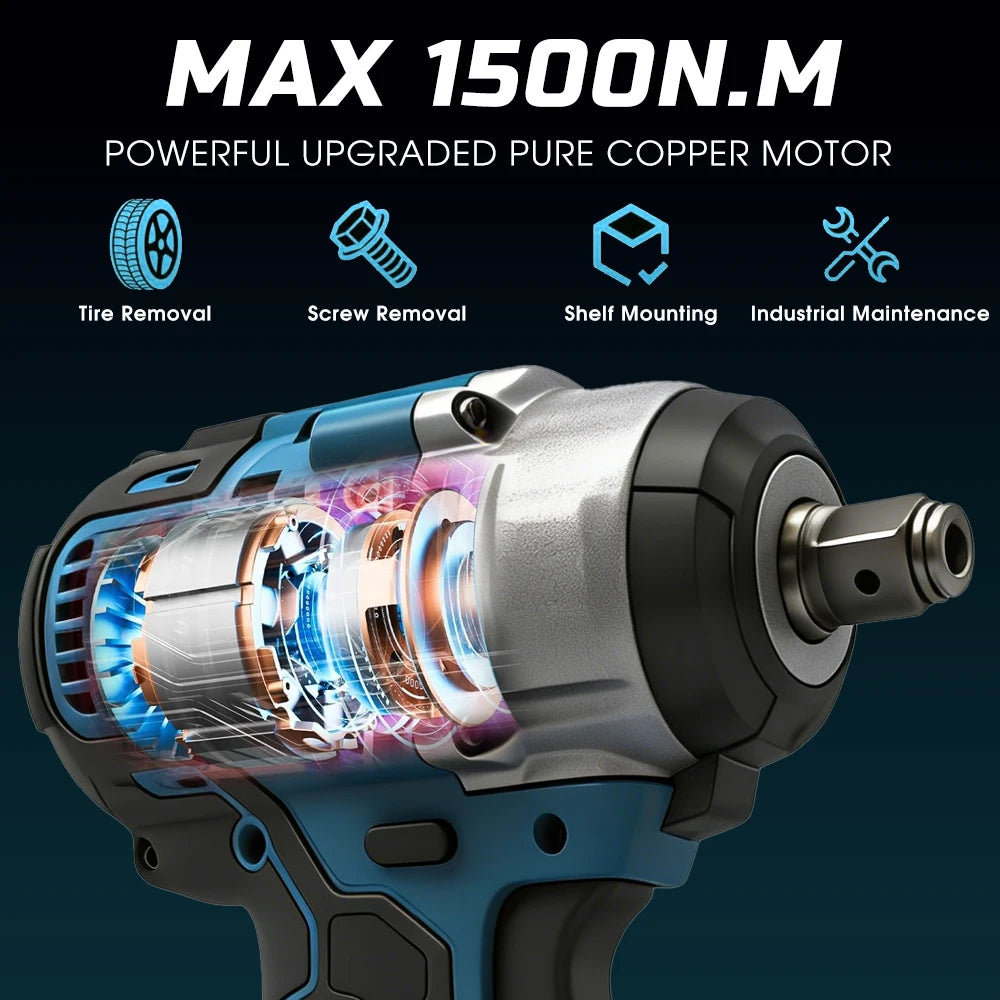 Mamidw 900N.M cordless impact wrench, electric wrench screwdriver, high torque car repair power tools, For Makita 18v Battery
