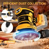125MM 6 Gear Electric Orbital Sander Cordless Random Orbital Sander for Woodworking Putty Polishing Tool For Dewalt Battery