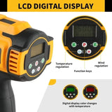 Dewalt Cordless Digital Display Electric Air Guns Heat Gun Industrial Shrink Wrapping Hot Air Gun With 3 Nozzles for 18V Battery