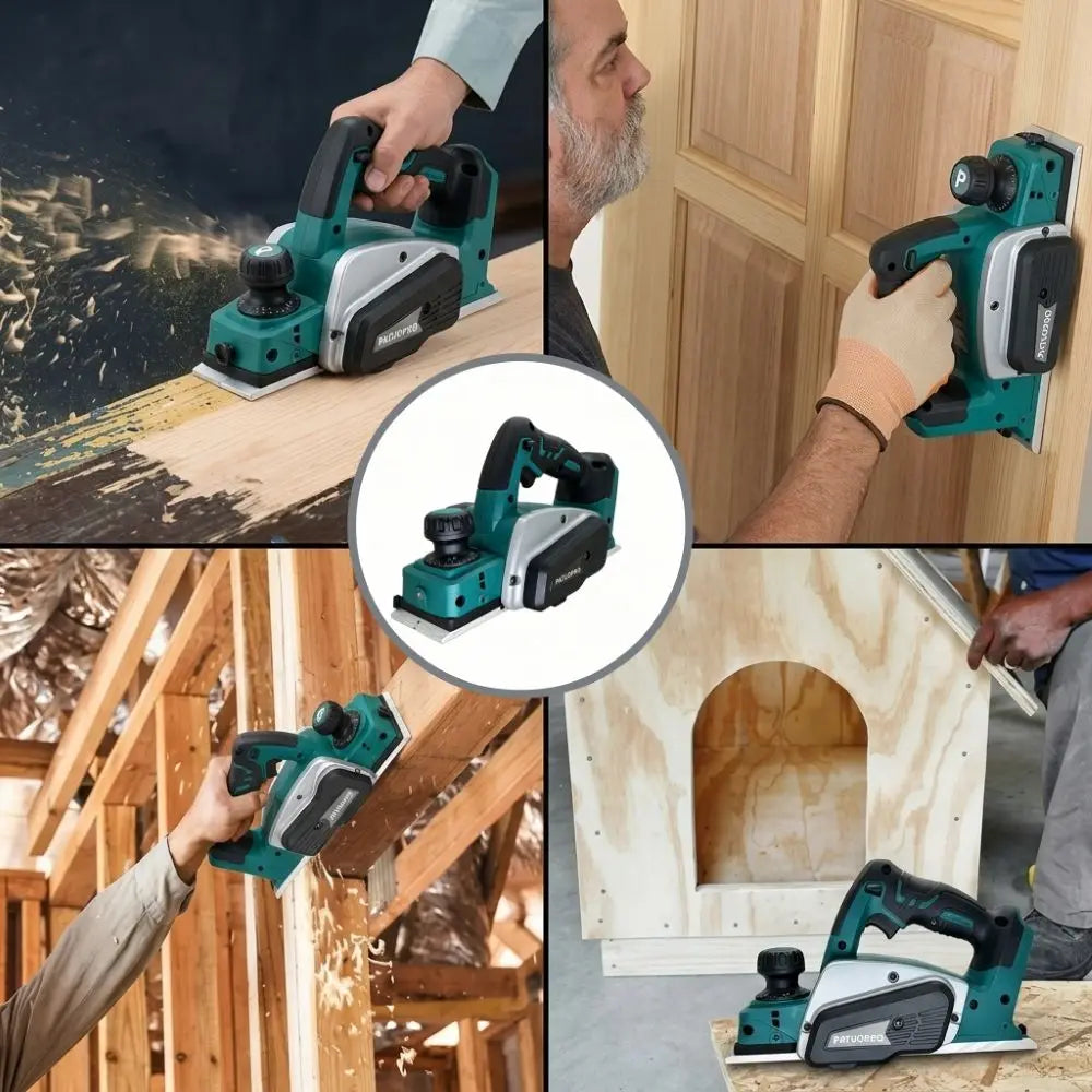 82mm Cordless Handheld Electric Planer 15000RPM Rechargeable Electric Wood Cutting DIY Furniture Tool For Makita 18V Battery
