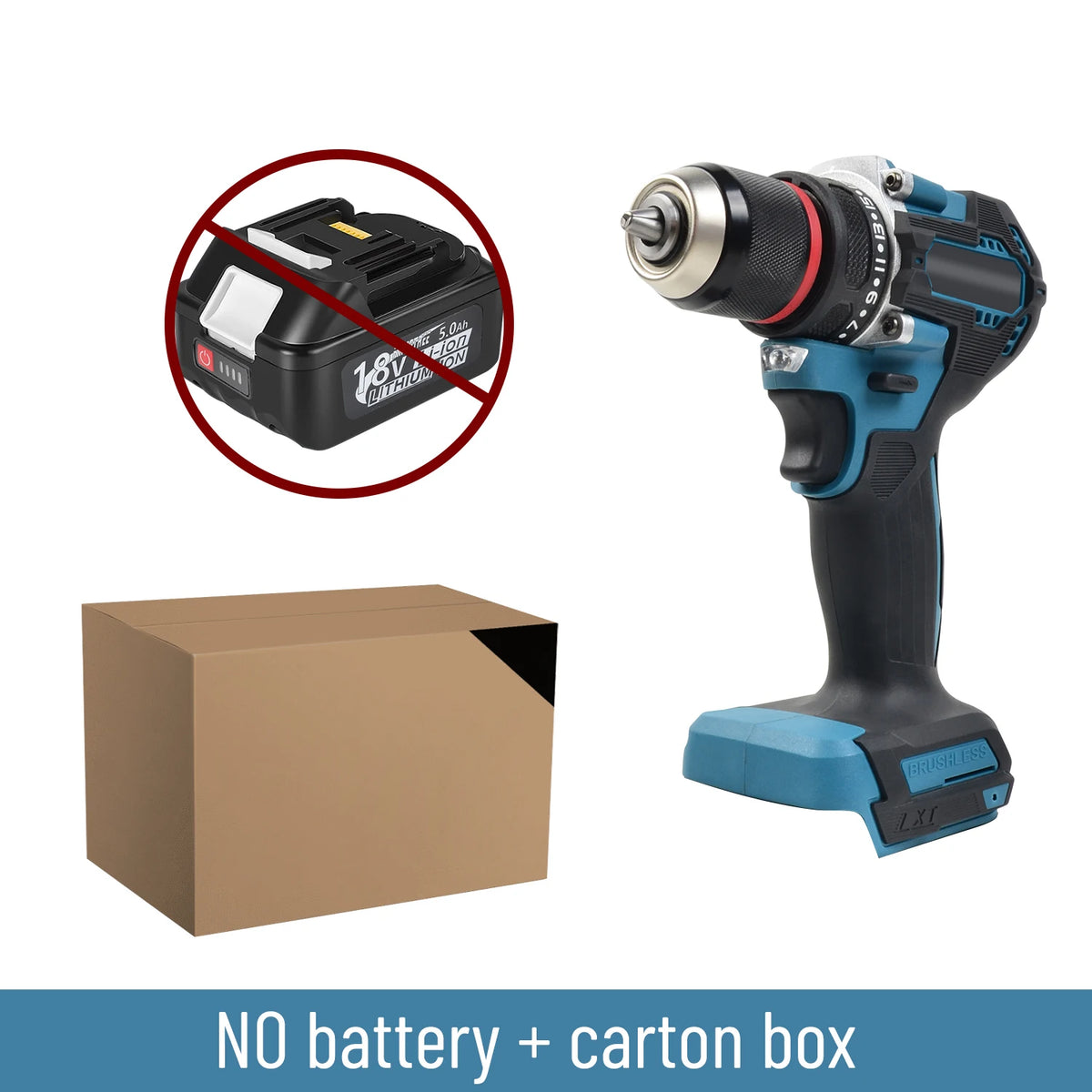 DDF487 Screwdriver Cordless Percussion Drill Electric Variable Speed Brushless Impact Power Tools Drill for makita18Vbattery pin