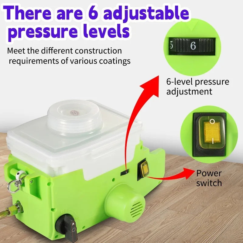 Heimerdinger Cordless Sprayer, 6-Level Adjustable Pressure Spray Gun, No Leakage Design Portable Painting Tool, No battery