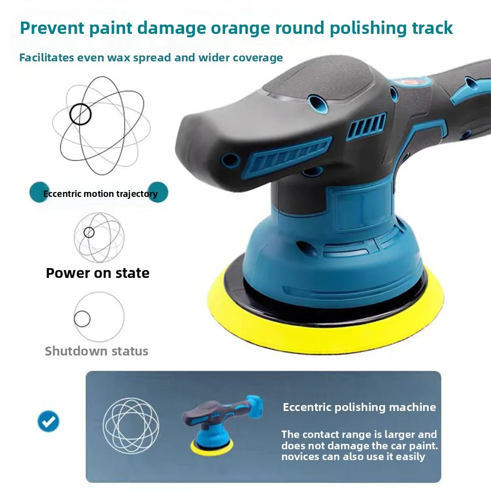 Cordless Car Polisher 8 Gears Adjustable Auto Electric Waxing Sanding Sealing Glaze Tool Fit Dewalt/Milwaukee/makita 20V Battery