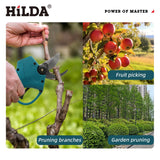 HILDA Brushless Electric Pruning Shears Garden Tool Cordless Electric Garden Scissors Fruit Tree For 18V Battery Branche Cutter