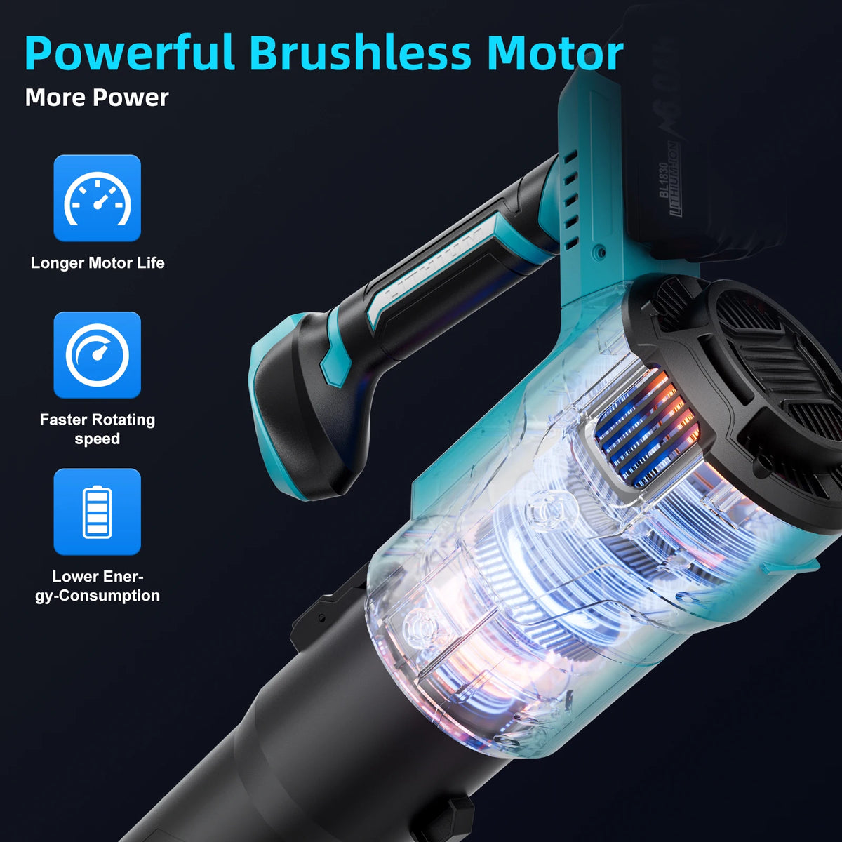 Brushless Electric Air Blower For Makita 18V Battery Rechargeable Cannon Blower Super Strong For Leaf Dust Snow Clean Power Tool