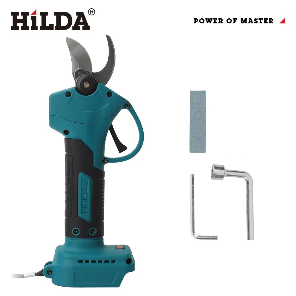 HILDA Brushless Electric Pruning Shears Garden Tool Cordless Electric Garden Scissors Fruit Tree For 18V Battery Branche Cutter