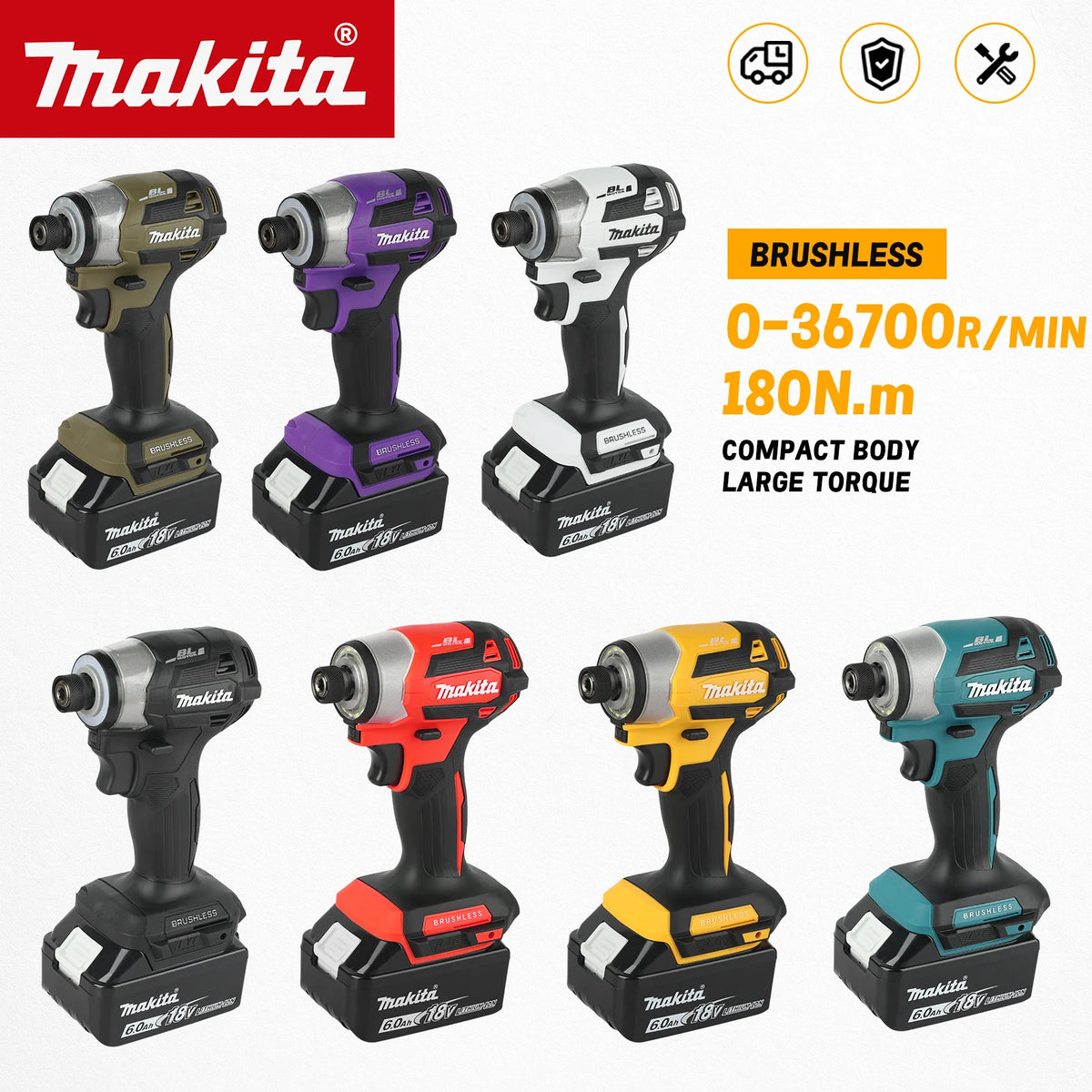 Makita Lithium Screwdriver New Dtd173 Impact Screwdriver Set Household Electric Screwdriver Electric Hand Drill(with battery)