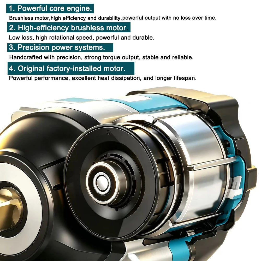 Makita DTW700 Cordless Impact Wrench 18V Brushless Motor 1000Nm Variable Speed Electric Wrench High Effieiency Durable Auto Stop