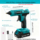 100W Cordless Hot Glue Gun for DeWalt 20V Battery (No Battery)&12 X 11mm Silicone Sticks Fast Heating Full Size Wireless Gun