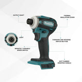 Makita DTD172 18V LXT 180Nm Brushless Cordless Impact Driver Compact Unit For Home Renovation General Bolt Fastening DIY