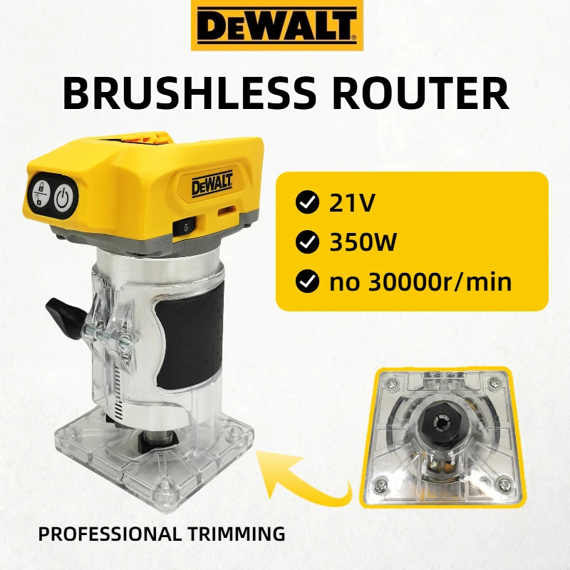 Dewalt 33000RPM Brushless Electric Trimmer, Cordless Woodworking Trimming Machine, Wood Router for Milling Engraving Slotting