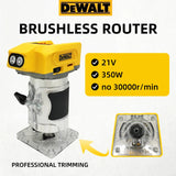 Dewalt 33000RPM Brushless Electric Trimmer, Cordless Woodworking Trimming Machine, Wood Router for Milling Engraving Slotting