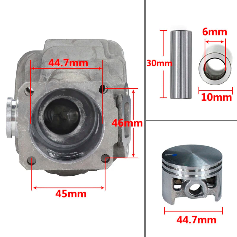 XCAN 44.7MM Big Bore Cylinder and Piston Kit for Stihl MS260 026 026PRO 1121 020 1217 Gaskets Chainsaw Garden Power Tools Parts