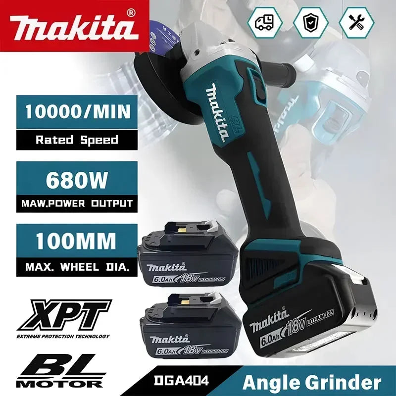 Makita Electric DGA404 Brushless Angle Grinder Polishing Cutting Machine Cordless Angle Grinder Tool For 18V Battery 100mm