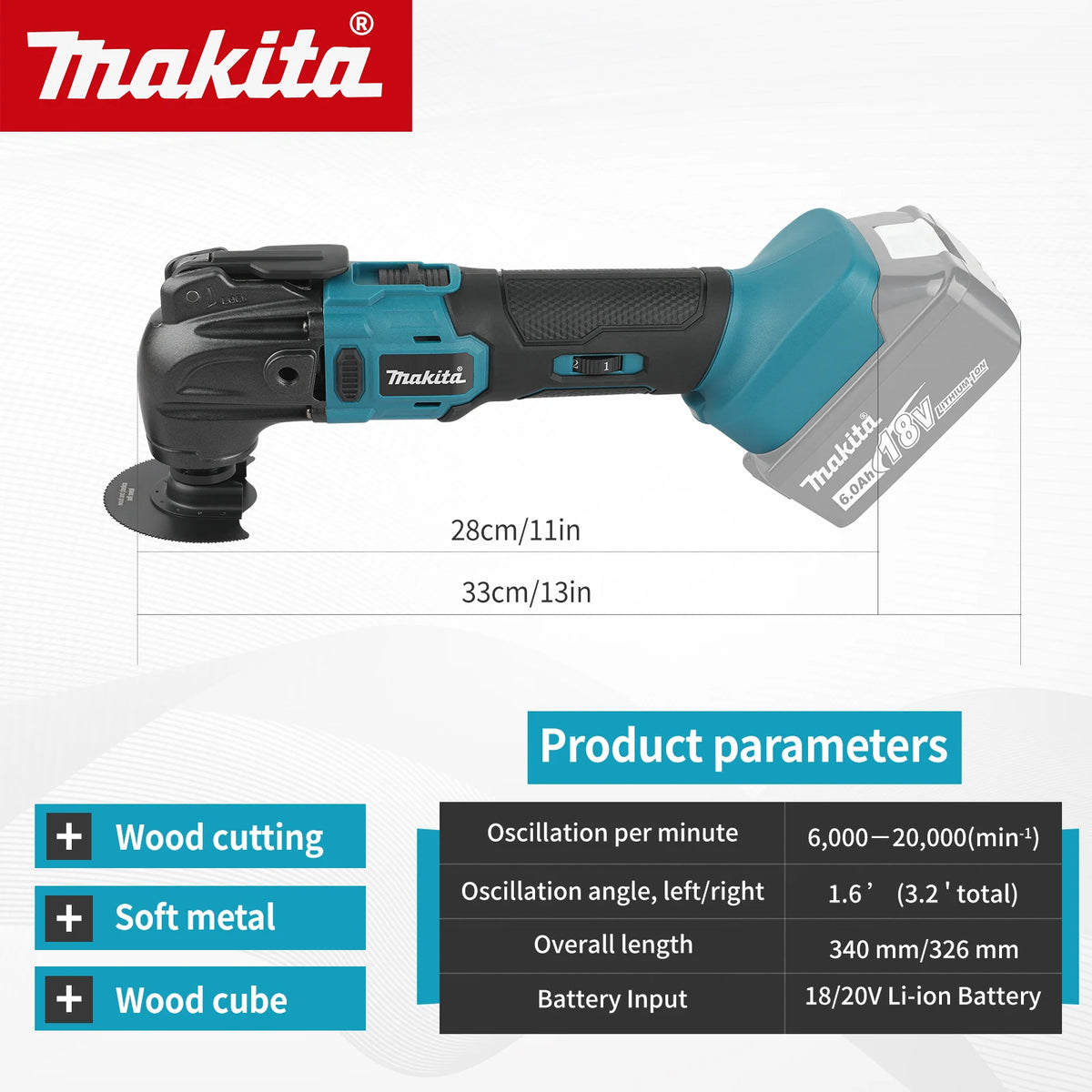 Makita DTM51 18‑20V Oscillating Multi High Frequency Swing For Construction Residue Clearing And Material Processing Power tools