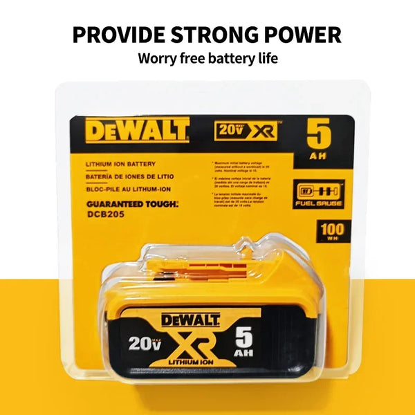 100% DEWALT XR Battery 20V 6AH 6000mAh Li-Ion High Capacity DCB206 Replacement Battery DCB200 DCB184 DCB204 DCB205 with Charger