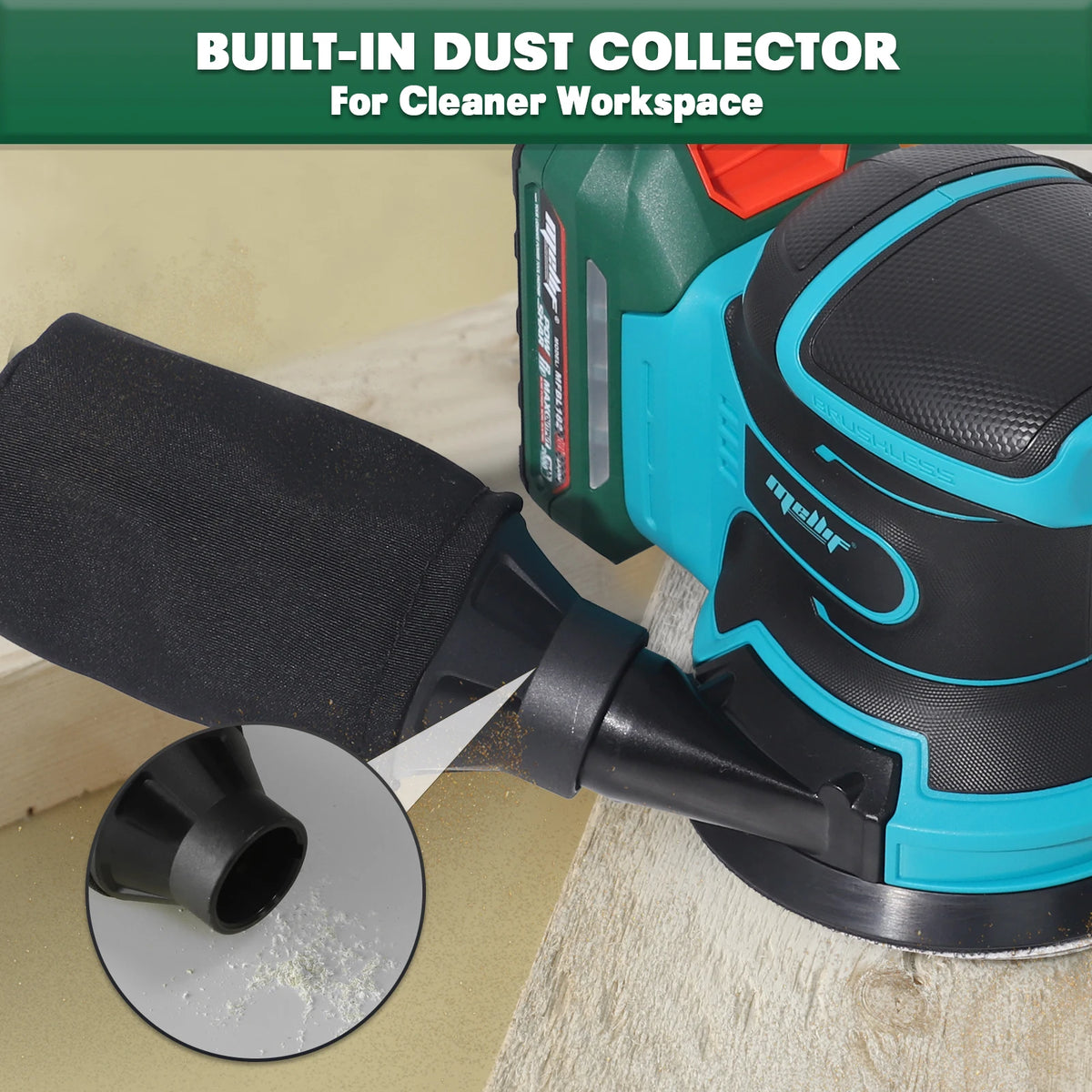 Mellif 125MM Cordless Random Orbital Sander For Makita 18V Battery BL1830 BL1840 (Tool Only) Handheld Electric Power Tool