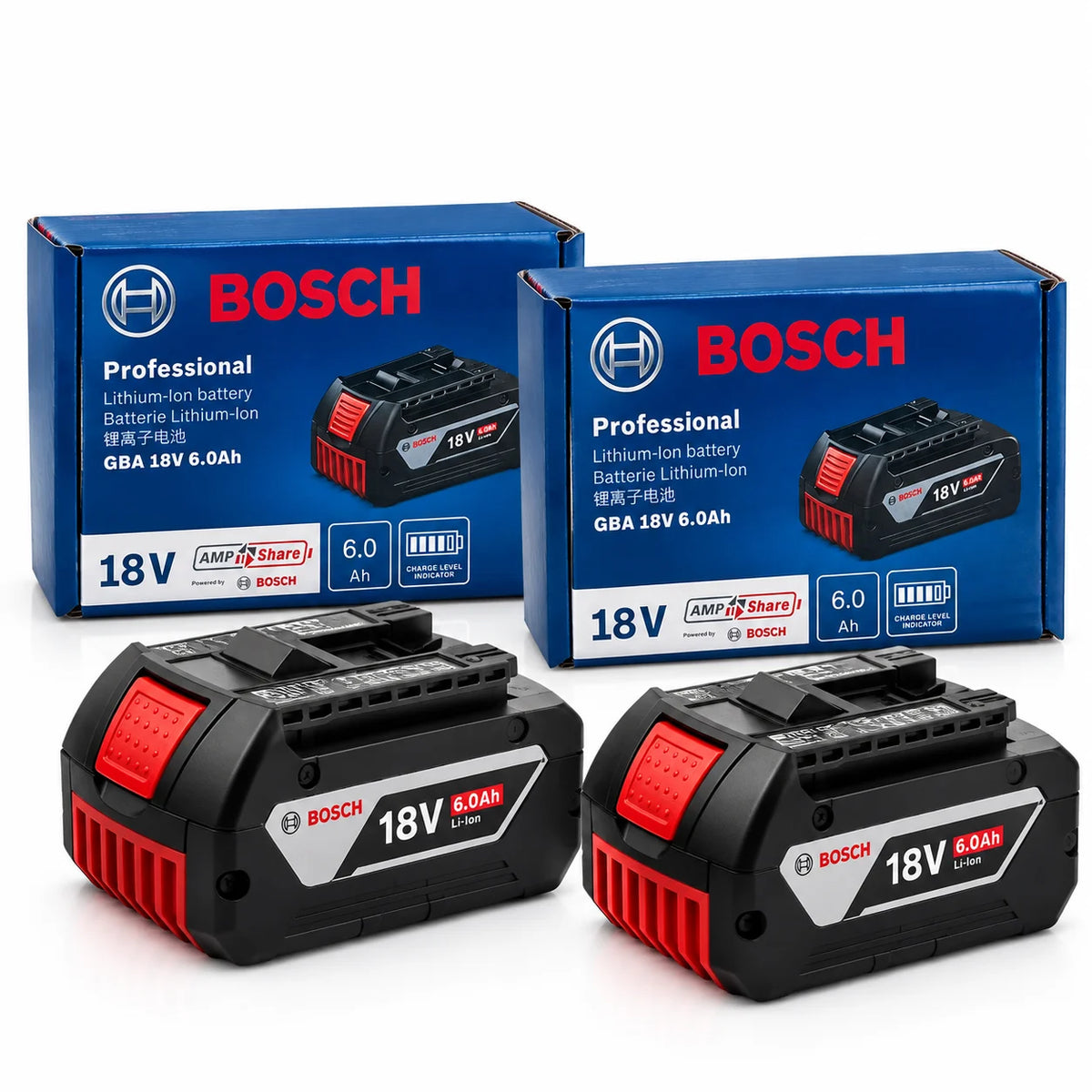 Bosch 18V 6.0Ah Lightweight Compact Genuine Battery for DIY Home Repair Fits BAT609G BAT610G GSR18V-LI Tools