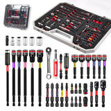 Geinxurn 38Pcs Tools Set Packaged, Socket and Bit Holder, S2 Screwdriver Bits, Nut Driver, Mini Wrech, Quick Change Adapter for