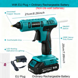 100W Cordless Hot Glue Gun for DeWalt 20V Battery (No Battery)&12 X 11mm Silicone Sticks Fast Heating Full Size Wireless Gun