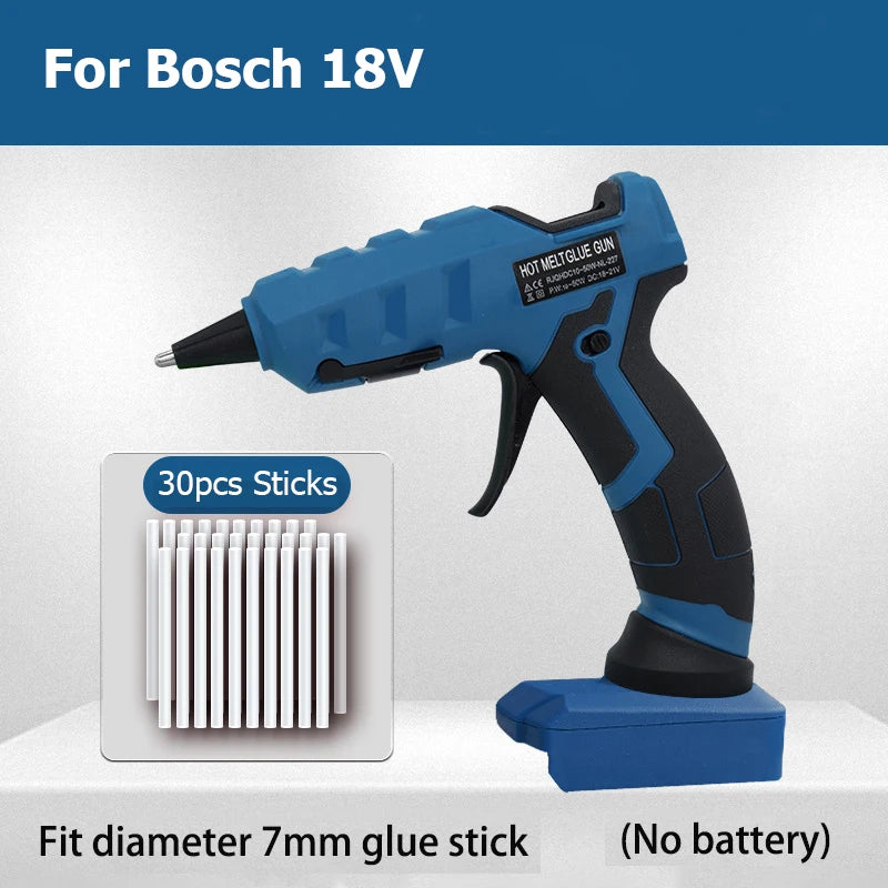 Cordless Hot Melt Glue Gun For Makita/DEWALT/BlackDecker/Milwaukee/Bosch With 30 Sticks 18V Lithium Battery Electric Repair Tool