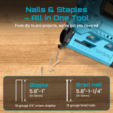 SEESII 18 Gauge Cordless Brad Nail Gun 1000 Brad Nails Cordless Stapler Framing Nailer Furniture Power Tool With 2pcs Battery