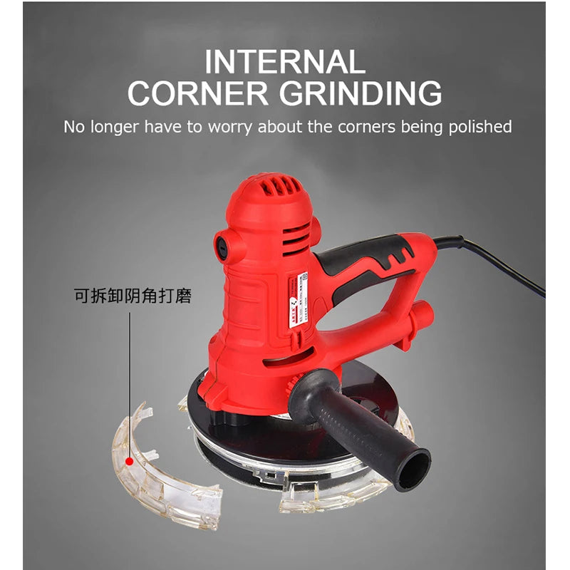 Drywall Sander 110V/220V Portable Electric Wall Putty Grinding Polishing Machine with LED Light Dust Clooect Bag Sandpaper 850W