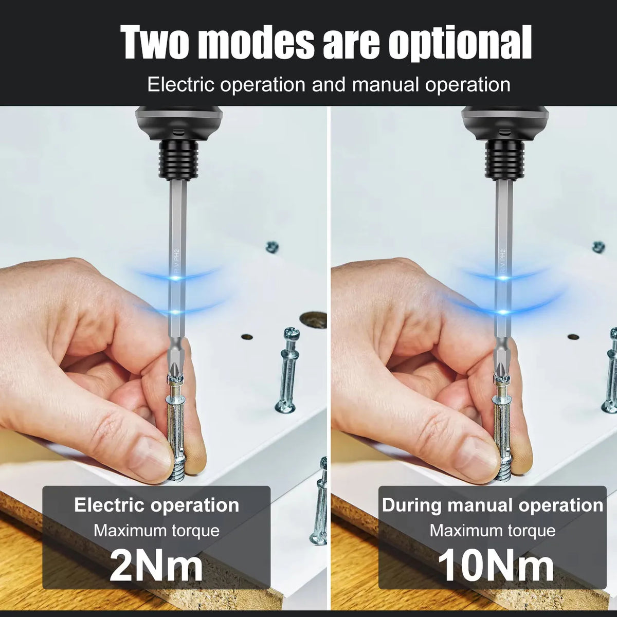 1pc Built-in 2000mAh Li-on Battery Screwdriver Set Electric Screwdriver Set LED Lights Two-layer Easy Install or Remove Screwdri