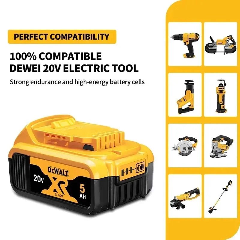 100% Genuine Dewalt 20V 5.0Ah Battery XR Series MAX Power Tools Battery DCB205 DCB1104 Charger Battery Combo Bundle Available