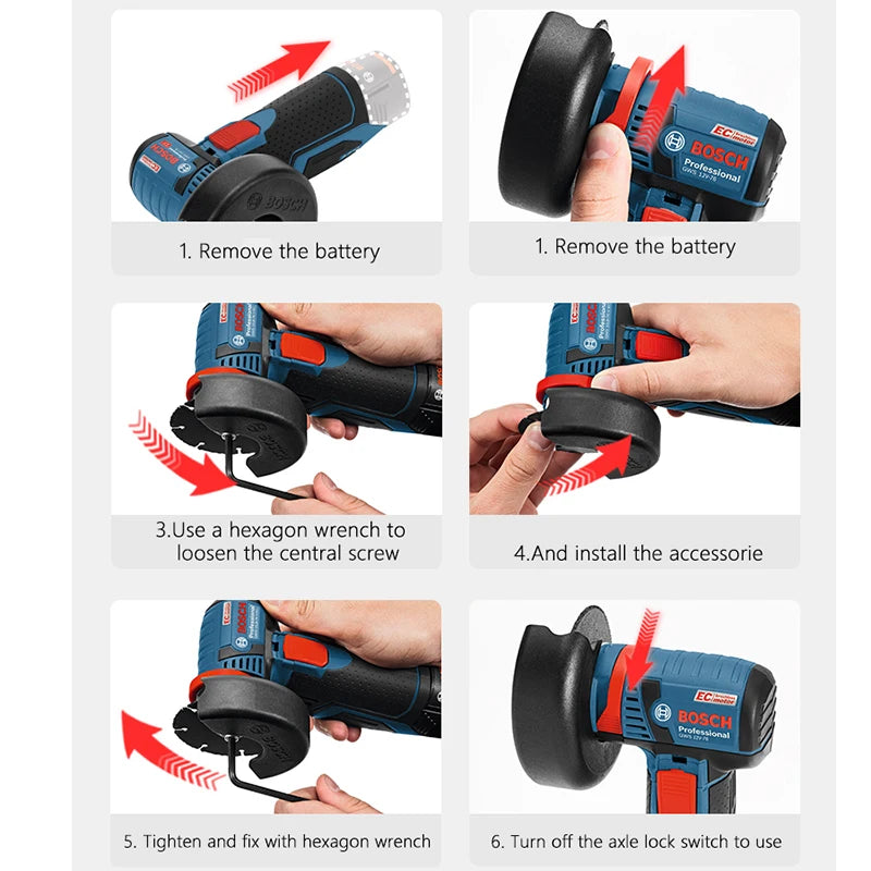 Bosch GWS 12V-76 Professional 12V Cordless Angle Grinder Rechargeable Portable Angle Grinder Handle Cutting Machine Power Tools