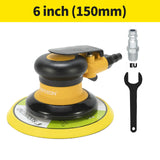HIFESON 5inch/6inch Pneumatic Orbital Sander Air Polisher 125mm/150mm Air Vacuuming Eccentric 5mm Grinding Machine EU Connector