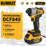 DEWALT Impact Electric Driver 20V Brushless Cordless screwdrivers 205N.m High Torque Power Tools Adjustable Speed DCF845