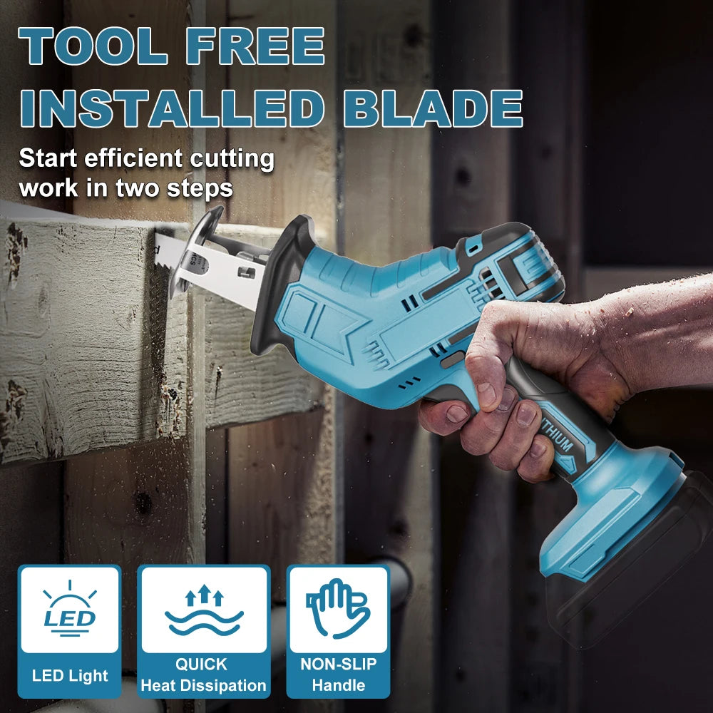 Cordless Reciprocating Saw For Makita 18V Battery Portable Electric Reciprocating Saw For Wood Metal Pipe Cutting Power Tool