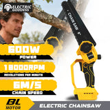 Electric Goddess 8in 6m/s Brushless Electric Chain Saw 600W Cordless Woodwork Cutting Garden Saw For 20V Dewalt Battery ﻿Pin ﻿ ﻿