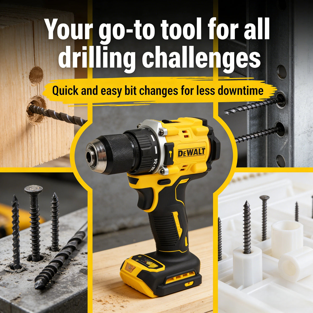 DEWALT DCD805 Cordless Drill with Brushless Motor, 20V MAX Long-Lasting Build Drill for Home Improvement & Jobsite Projects